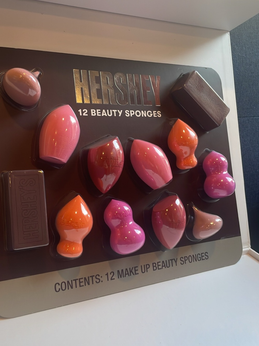 HERSHEY 12-Piece Beauty Sponge Set - Pink & Orange Mix